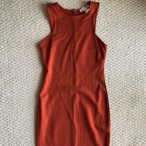 Burnt orange bodycon dress